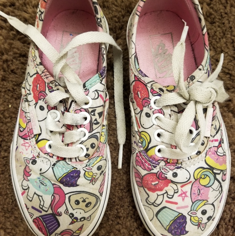 Lil girls unicorn Vans sneakers